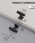 Slick Matte Black Cabinet Knobs 24 Pack Modern Square Drawer Pulls Tight Fit For Kitchen Cabinets And Bathrooms Fresh Upgrade With Durable Zinc Steel Hardware Smooth As Silk dimensions with screws