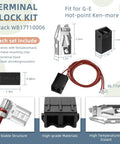 4 Pack WB17T10006 Terminal Block Kit for GE Hotpoint Kenmore Electric Ranges with wires and mounting clips