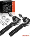 Front Outer Tie Rod End For Chevy Silverado 1999-2006 And GMC Sierra 1999-2006 Classic 2007 Fits Power Rack Steering Front Outer Left And Right, Driver And Passenger Sides, Improves Steering Control And Prevents Uneven Tire Wear., pair of black steel tie rod ends with hardware