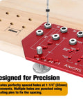 Heavy Duty 2 In 1 Cabinet Drill Template With Reliable Shelf Pin And Hinge Alignment Guide For No Guesswork Diy Cabinetry and precise hole drilling on wood.