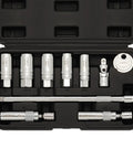 Magnetic Spark Plug Socket Set For 3/8 Inch Drive, 10 Piece Must-Have Kit With 6PT And 12PT Sockets in black case