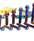 Grade Five Titanium Bolts Flange Head Screws For Mountain Bikes with mixed colors in 6mm and 8mm sizes, ideal for frame fasteners.
