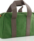 Green canvas tool bag for handyman pros, 12 inch small tote with large capacity, multipurpose zippered organizer soft tote pouch