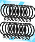 24 Pack Curtain Rings Clips Black Drapery Holders For Easy Hanging And Smooth Glide On Compatible Curtain Rods For Home Decor
