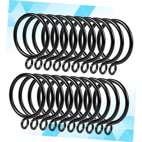 24 Pack Curtain Rings Clips Black Drapery Holders For Easy Hanging And Smooth Glide On Compatible Curtain Rods For Home Decor