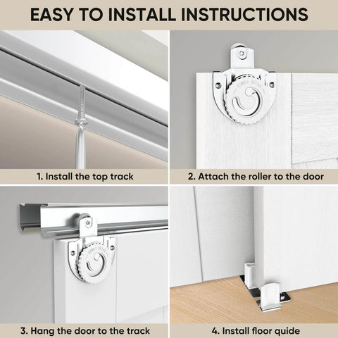 Easy install steps for Double 72 Inch By 80 Inch K Style Sliding Closet Door With Hardware Kit and Matching Fascia.
