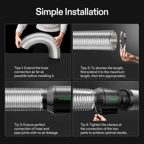 2-Pack 6 Inch Flexible Aluminum Ducting 8 Feet Long For Dryer Vent Hose In HVAC Ventilation Systems with installation tips