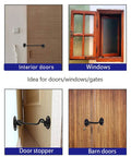 14 Inch Privacy Hook And Eye Barn Door Lock Set In Stainless Steel With Black Powder Coat on various door and window types