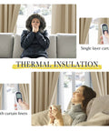 Blackout Curtain Liners For Sheer Curtains With Detachable Rings Thermal Insulation shown enhancing warmth and comfort in living room