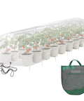2-In-1 Outdoor Greenhouse Tunnel For Gardens And Chicken Coops, Foldable Hoop House With Cloche Cover, weatherproof kit shown with plants inside