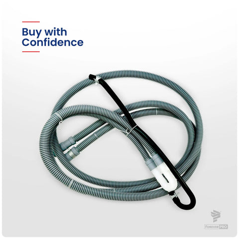 Replacement Hose Drain Assembly For LG Washer AEM69493808 PS11760658 Durable DIY Friendly Part coiled view on white background