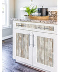 White Distressed Wood Peel And Stick Wallpaper Easy No Mess No Paste Install For Quick DIY Ready Room Makeover on cabinet doors