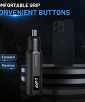 4V Cordless Electric Screwdriver Kit With USB C Charge 250 RPM High Power Motor, forward and reverse buttons visible