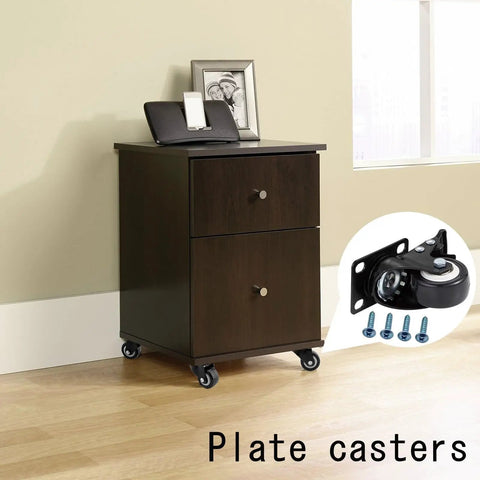Heavy Hitter 4 Inch Furniture Caster Wheels Featuring Quiet Polyurethane Rollers And Secure Locking Swivel Brakes Built For No Sweat Furniture Hauling And Long Haul Durability 4 Pack on a brown cabinet.