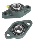 UCFL204 Pillow Block Bearing 20mm Bore Mounted Pillow Block Chrome Steel Bearings with 2 Bolt Flange and Cast Iron Base