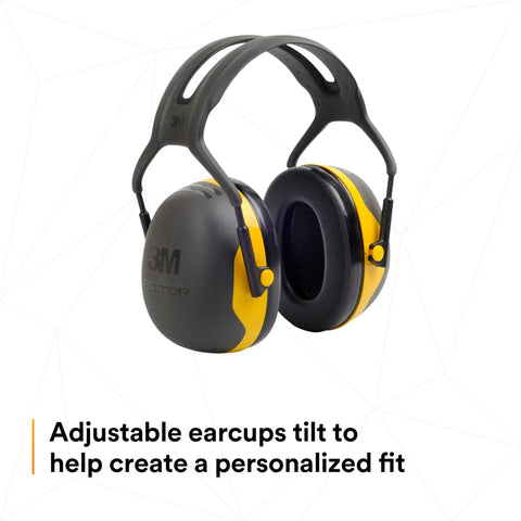 Over The Head Hearing Protection Earmuffs X Series X2A With NRR 22 Db Adjustable Headband Foam Ear Cushions Enhanced Attenuation For Construction Manufacturing Automotive Woodworking Maintenance Black And Yellow Built For Tough Jobs