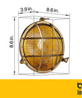 Nautical Brass Bulkhead Lampshade For Wall Light Industrial Sconce IP54 Waterproof Vintage Nautical Look Boss Retro Vibe Shade Only Not Included E27 Compatible Mid Century Modern Decor.