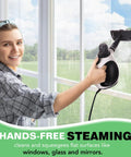 Heavy Duty Pressurized Handheld Steam Cleaner With Ten Piece Accessory Set Kicking Grease Grime And Pet Hair From Rugs Couches Tile And Sealed Wood Floors For No Sweat Household Cleaning Tasks, cleaning windows with steam.