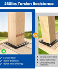 4 Pack Wood Post Plate Connectors For 3.5 By 3.5 Posts Deck Post Base Plate For Fence And Railing Black 45 Steel WT25 comparison