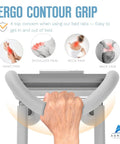 Adjustable Bed Rails For Seniors With Motion Lights And Storage Pocket featuring ergonomic contour grip for comfort and safety.