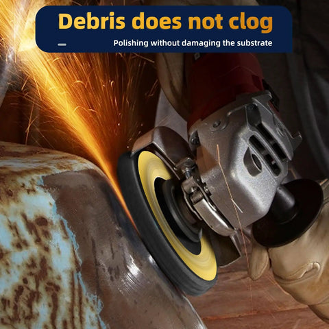 10 Pack 4-1/2 Inch Strip Discs For Angle Grinder With 7/8 Inch Arbor, Rust Busting And Paint Stripping Wheel in use on metal