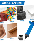 Pro Grade 13 Size Hollow Punch Kit For Leather Rubber Plastic And Gasket Easy Grip Handle showing materials like leather and rubber