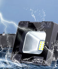 JUDYSSY Led Floodlights 10W 1000Lm Ip65 Waterproof Security Lights splashing water, showcasing outdoor use and durability.