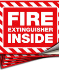 Fire Extinguisher Inside Signs Stickers Pack 5 5x4 Inch Self Adhesive Vinyl Decals Laminated For UV Weather Scratch Fade Resistance