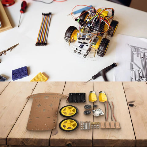 Smart Robot Car Kit With Two Wheel Drive Chassis Speed Encoder And DC Gear Motors One To Forty Eight for STEM projects