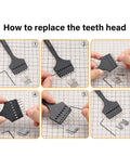 Step-by-step guide for replacing teeth in Leather Stitching Punch Set With Removable Hole Heads For DIY Leather Craft And Saddle Work.