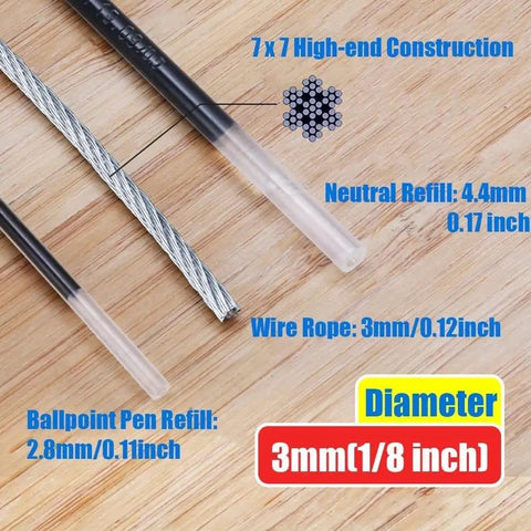 Heavy Duty Stainless Steel Aircraft Cable Wire Rope One Eighth Inch for Outdoor Lights and Sun Shade Tent Installations detail