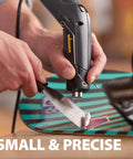 Using All In One Dual Temperature Electric Heat Gun Kit HT400 680F And 450F for precise DIY shrink tubing on auto body part.