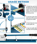Heavy Duty Pro Grade DIN Rail Cutter With Built In Ruler showing usage method and anti slip handle
