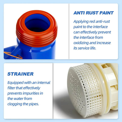 Anti-rust paint and strainer details of Vertical Water Meter With Three Quarters Inch NPT Couplings For Garden Or Home Use