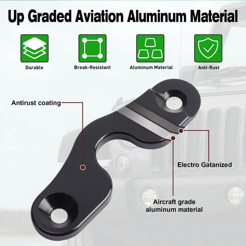 Sun Visor Clip Repair Kit For 2018-2022 Jeep Wrangler And 2020-2022 Gladiator, showing aluminum clip with anti-rust coating