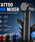 Pro Tattoo Ink Mixer Kit with 55 Piece Ink Mixer Sticks, 3 Speed Adjustable, Portable Fast Electric Pigment Mixer for Tattoo Supplies