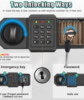 6.5 Cu Ft Fireproof Waterproof Home Safe With Combination Lock Anti Theft Alarm, showing emergency key and password unlock methods
