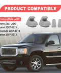 2 Pack Interior Sun Visor Clips For Chevy Tahoe Silverado 1500 GMC Yukon Sierra 1500 Replacement Sun Visor Retainer Clips Gray Easy To Install Durable Plastic 2007 Through 2013 product compatibility diagram.