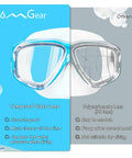 Comparison of diving mask snorkel mask swim goggles with nose cover for junior and adult, tempered glass vs. polycarbonate lens