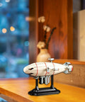 Airship Model Collectible Ornament With Stand For Living Room And Café Iron Craft In White Large Size Realistic Vintage Decor