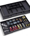 2 Pack Tool Box Organizer Tray Dividers Expandable Desk Drawer Organizer with 12 plus 2 compartments fits large tool chests