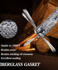 Fiberglass rope gasket, 1in x 72in, graphite impregnated for wood stoves; braided seal (close-up)