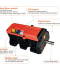 Beefy Torque RC Servo 350 Kg Cm Digital Full Metal Gear 360 Degrees with Power and Signal Input Labels