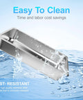 6 Pack Hotel Pans 1 By 1 Size 4 Inch Deep Stainless Steel Trays for Food with water showing easy clean feature