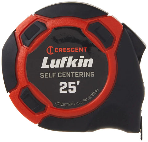 Self Centering Tape Measure 1 Inch By 25 Foot With Clear Blade Coating Ergonomic Design Pro Grade Durability Reinforced End Hook And Quad Rivet Durable Tape is visible in the image