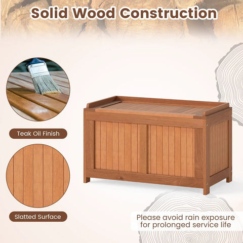 Wood Deck Storage Box 52 Gallon For Patio Cushions And Pillows Garden Tools Pool Accessories And Outdoor Gear Sturdy Outdoor Chest