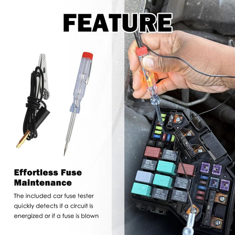 120 Piece Car Fuses Assortment Kit With 10 Amperage Levels From 2A To 35A Plus Fuse Tester And Puller Tool Universal Automotive Fuse Set being used.
