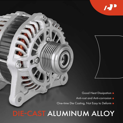 Alternator Replacement For Nissan Altima 2013 Through 2018 2 5L 12V 110A With 6 Groove Clutch Pulley Detail View