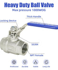 Four Pack Three Quarter Inch Full Port Ball Valve Set In 304 Stainless Steel NPT Female Heavy Duty Shutoff 1000 WOG