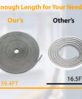 Bruiefpap weather stripping roll, 39.4 ft, grey, self-adhesive, 0.35 in wide x 0.35 in thick for doors/windows; two rolls shown.